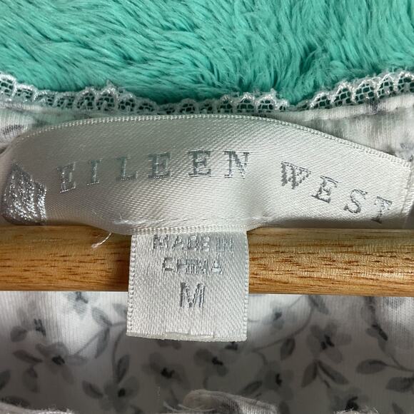 Eileen West Womens Pure Cotton Nightgown Knee Length Half button up Medium - Picture 5 of 10